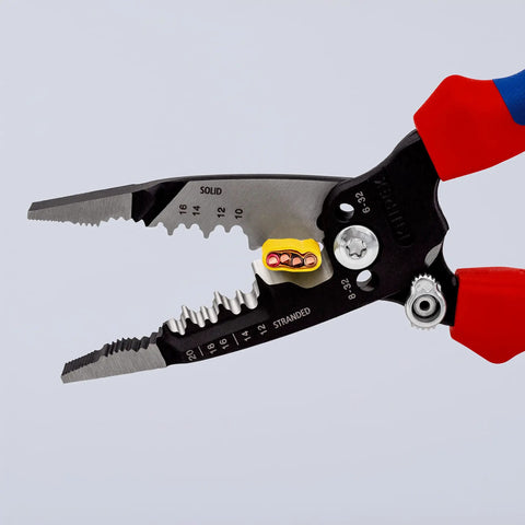 Pro Grade Multifunction Wire Stripper Pliers For Electricians With Two Component Ergonomic Handles And Multicolored Finish