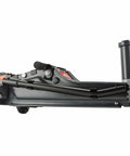 2.5-Ton Off-Road Trolley Jack With Oversized 4-Inch Wheels Saddle Extension Integrated Handle Storage Portable Design For SUVs Trucks And Off-Road Vehicles, side view