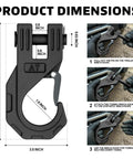 Three Eighths Inch Winch Hook Heavy Duty Forged Steel With Safety Latch Beefy 20 Ton Break Strength Dimensions and Instructions