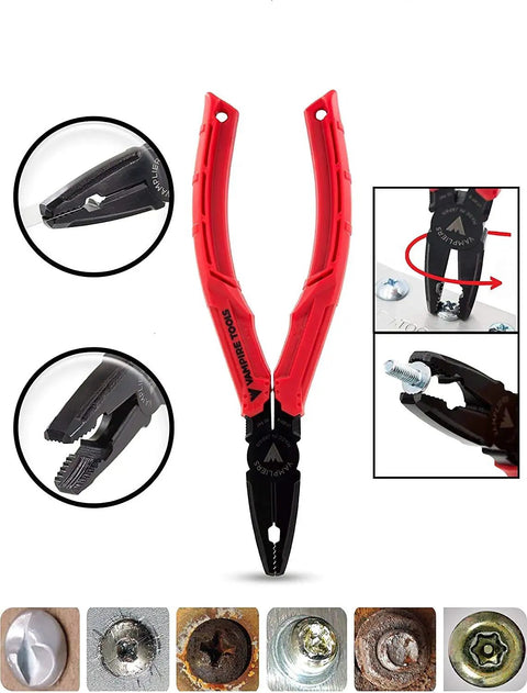 Brute 6.25 Inch Screw Extractor Pliers for stripped screws, high carbon steel, black oxide finish, made in Japan