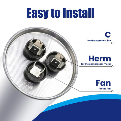 Top view of Heavy Duty Dual Run Start Capacitor 35 And 5uF For AC Units Fans Motors Heat Pumps Condensers 370V 440VAC CBB65