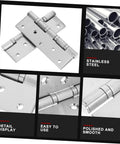 VILLFUL 2-pack heavy-duty stainless steel door hinges with ball bearings for exterior use.