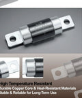 Close-up of a high voltage fuse for Hyundai Sonata Hybrid and Kia Optima Hybrid models, showcasing durable copper core and heat-resistant design.