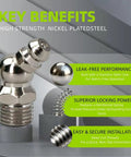 Beefed Up 20 Piece Grease Fittings Kit With SAE And Metric Zerk Fittings Straight And 45 Degree Angles For Grease Gun