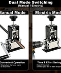 Dual Mode Switching of Badass Dual Drive Wire Stripping Machine Featuring Manual Hand Crank And Drill Power For Scrap Copper Recycling.