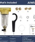 Components of 40 Micron Spin Down Sediment Filter And Reusable Water Filter For Whole House Pre Filtration System