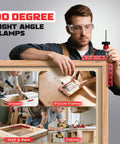 4 Pack 5.5 Inch Aluminum Corner Clamps For Woodworking Boss Level 90 Degree Right Angle L Shaped Squares, man assembling a wood frame