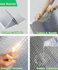Heavy Duty Double Reflective Insulation Roll 48 By 10 Feet showing foldable, durable, fireproof, and waterproof features.