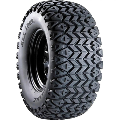 Close-up of All-Terrain ATV Bias Ply Tire 25x10.00-12 4-Ply Tire Only No Rim For Quad Bikes Built For Dirt Trails Mud Sand And Rough Gravel Durable Off-Road Beast Italy Made