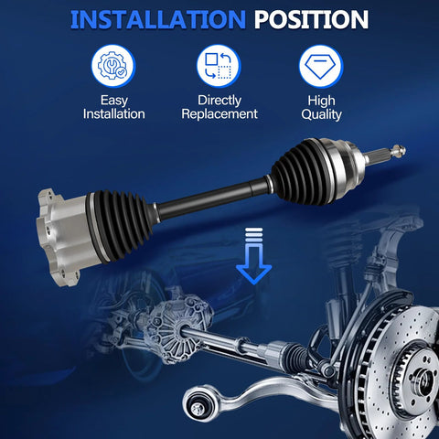 Beefed Up CV Axle Front Pair Fits Chevy Silverado 1500 Suburban Tahoe Avalanche GMC Yukon XL Sierra 1500 Cadillac Escalade ESV 2007 to 2020 Left and Right Joint Shaft Assembly Ready to Install showing installation position