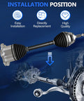 Front CV Axle Pair For 2007-2020 Chevy Silverado 1500 Suburban 1500 Tahoe Avalanche And Cheyenne 4WD Shaft Assembly Replacement Tough Durable Heavy Duty Beefed Up Performance Upgrade