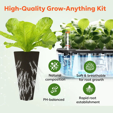 Grow Anything Hydroponic Seed Pod Kit For Indoor Herb Garden 50 Pieces With Sponges Baskets Germination Domes Plant Labels Stickers And A B Nutrient Plant Food For Easy Starter Seed Growing