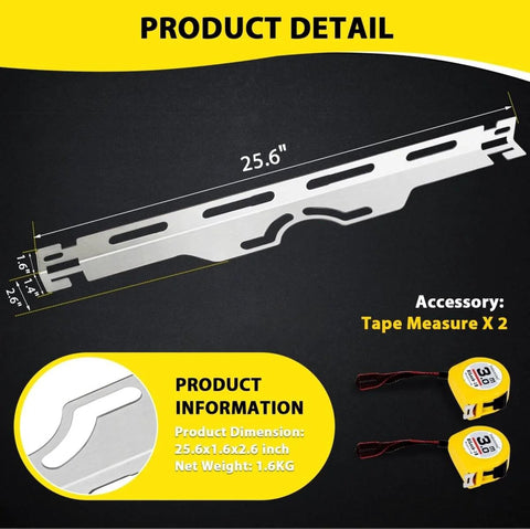 Beefy Pro Grade Heavy Duty Wheel Alignment Tool Plates Two Pieces Stainless Steel Toe Alignment Tool with Measuring Tapes