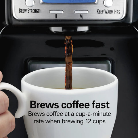 One Press Programmable Dispensing Drip Coffee Maker With Internal 12 Cup Brew Pot And Water Reservoir No Carafe Design in use