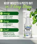 Natural Peppermint Bug Spray For Dogs And Cats Kickin Fleas And Ticks Away Safe For Kids And Pets Badass Natural Protection Allergen Free Garden Patio Defense 16 Ounce bottle with instructions for use and mint leaves.