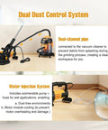 Professional 4 Head Concrete Floor Grinder With 3800W Shop Muscle AND Adjustable Speed Dial Dust control system and water injection setup.