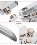 Close-up details of Heavy Duty Single Hole Punch Plier for office and crafting, showing steel build and punching mechanism.