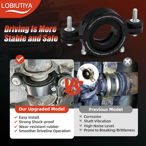 Toyota Carrier Bearing Support For Tacoma Tundra And T100 Driveshaft Center Bearing Black Beefy Heavy Duty Center Support on driveline