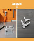 2 Pack Kids Crib Rail Connector Clips For Playpens, Safe Locking Bed Rail Clamps, reinforcement barrier, grey on table