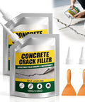 No Mess Waterproof Concrete Crack Filler And Sealant With Self Leveling Formula For Driveways Sidewalks And Patios Ready To Use Patch Pack with two pouches and accessories.