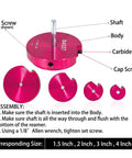 Four Piece Pipe Reamer Kit For PVC CPVC And ABS Fittings Includes 1.5 2 3 And 4 Inch Reamers with assembly instructions