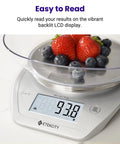 0.1g Precision Digital Kitchen Scale with Removable Bowl for Grams and Ounces Weighing Up to 11 lb 5 kg LCD Display