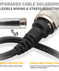 Close-up of a CB Radio Coax Cable 15ft Low Loss UHF PL259 To PL259 Connector showing flexible, stress-reducing design.