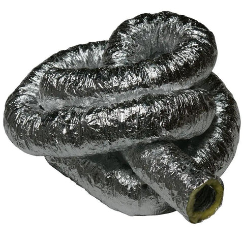 Coiled Insulated HVAC Duct Hose 6 Inch By 25 Foot Pro Grade Heavy Duty Air Ducting For Home Shop And Mobile AC Units