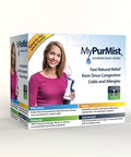 New Classic Handheld Personal Steam Inhaler Vaporizer And Humidifier box showcasing woman holding device for sinus relief