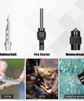 Survival Shovel With High Carbon Steel Blade Folding Entrenching Tool And Axe Tactical Shovel for Camping includes multitool knife, fire starter, and window breaker.