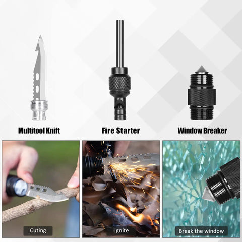 Survival Shovel With High Carbon Steel Blade Folding Entrenching Tool And Axe Tactical Shovel for Camping includes multitool knife, fire starter, and window breaker.