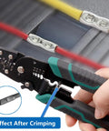 Crimping tool using 80 Piece Non Insulated Butt Connectors Kit 4 6 8 AWG With Heat Shrink Tubing For Wiring on colored wires