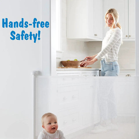 Retractable Baby Gate With Mesh For Quick Room Conversion And Kid Friendly Living Extends 0 To 55 Inches Wide And 33 Inches High