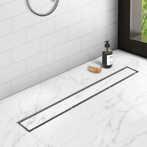 24 Inch Brushed Nickel Linear Shower Drain Built Tough From 304 Stainless Steel That Will Not Rust Up In Wet Bathrooms Features Tile Insert
