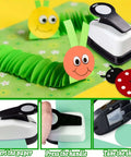 1.37 Inch Circle Punch For Paper Crafts And Scrapbooking, showing spring-action mechanism on green paper card.