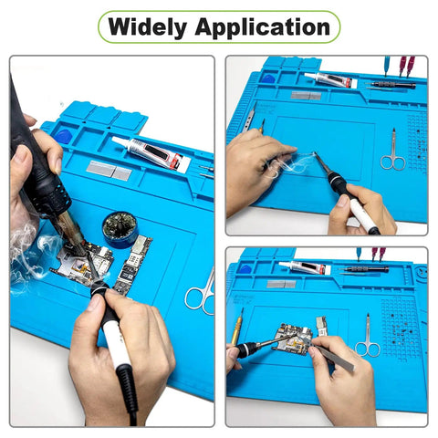 Using Silicone Soldering Mat 17.7 X 11.8 Inches Large Pro Grade Heat Resistant Up To 932 Degrees Fahrenheit for electronics repair