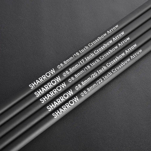 Carbon Crossbow Bolts Dope Straight Flight Shafts For DIY Arrows 16 17 18 20 22 Inch 8.8mm Outer Diameter Shot From Above