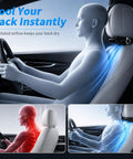 New Upgraded Car Seat Fan That Blows Cold Air For Backseat Cooling With Thirty Degree Adjustable Tilt in use cooling driver