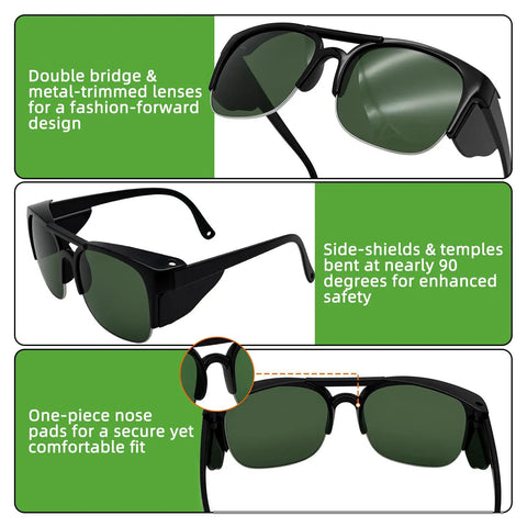 Heavy Duty Welding Safety Glasses With Ir Shade 3.0 Lens And Ansi Z87 Certified Impact Guard For Grinding Cutting And Warehouse Jobs Straight Up Built To Shield Your Peepers From Hot Sparks On The Daily Hustle
