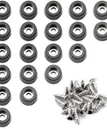 Heavy Duty Rubber Feet For Cutting Board With Stainless Screws 20 Pack showing rubber pads and screws for easy kitchen installation.