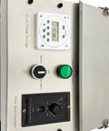 Control panel of Hardcore 110 Volt Oil Water Separator For Cnc Machining Centers With timer and filter speed adjustment.