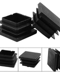 12 Pack One And A Quarter Inch Square Plastic Plugs Black End Caps For Square Tubes And Furniture Legs Durable Plastic Plugs