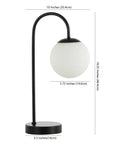 Mid Century Modern Glass Globe Table Lamp With White Shade And Black Base Dope Energy Saving LED Bulb Included for Bedroom ETL Listed