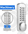 Keyless Combo Door Lock MX250 Surface Mount Deadbolt in Satin Chrome, 14-digit mechanical keypad