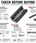Installation guidance for Undermount Drawer Slides 18 Inch Black With Soft Close Bottom Mount Pull Out Shelf Rails, 88 Lb Load Capacity.