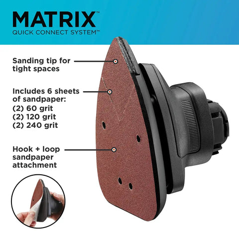 Matrix Sander Attachment For Multi Tool Compact Design For Tight Spaces Finish Sanding Rust Removal Dry Scrubbing Polishing