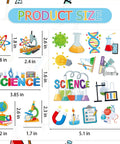 Colorful 312 Pcs Science Stickers Set For Chemistry Biology Physics Lab Decor, 24 Sheets With 104 Unique Styles and Sizes