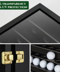 Close-up of the Golf Ball Display Case For 49 Balls Wall Mount Shadow Box With Locks Transparent Acrylic Front Secure Display Case
