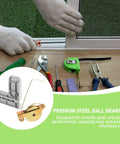 4 Set Sliding Screen Door Roller Replacement Kit with tools, showing steel concave bearings and corner inserts for Arcadia doors.