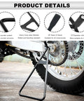 Universal Heavy Duty Motorcycle Triangle Stand With Rear Side Kickstand And Wheel Holder For 80 To 500 CC Dirt Pit Bike Motocross
